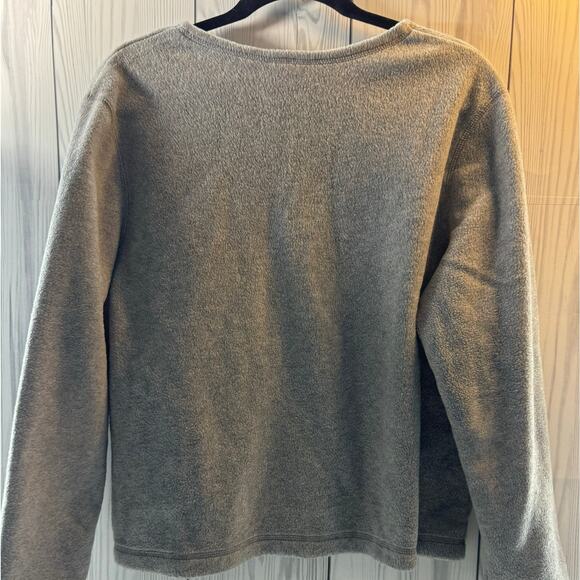 Croft & Barrow Zip Cardinals Birds Embroidered Petite Large Gray Fleece Cardigan - Picture 4 of 7